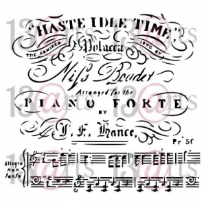 13 Arts Stencil - Back in Time - Piano Forte