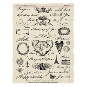 Oxford Impressions Unmounted Stamp Set - With Love