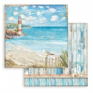 Stamperia Double Sided 12in x 12in Cardstock - Blue Dream - Lighthouse - SBB911