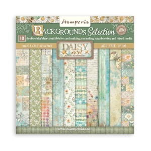 Stamperia Double Sided 8in x 8in Paper Pad - Backgrounds Selection - Daisy Art - SBBS139