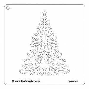 That's Crafty! 6ins x 6ins Stencil - Swirly Christmas Tree - TC60049