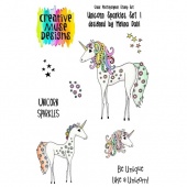 Creative Muse Designs Clear Stamp Set - Unicorn Sparkles Set 1