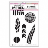 Dina Wakley Media Cling Mount Stamp Set - Bold Journal Elements