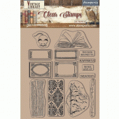 Stamperia Acrylic Stamp Set - Vintage Library - Labels - WTK173