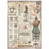 Stamperia A4 Rice Paper - Brocante Antiques - Mannequin - DFSA4851