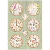 Stamperia A4 Rice Paper - Create Happiness Welcome Home - Clocks - DFSA4743