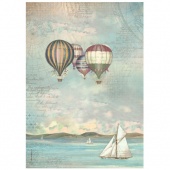 Stamperia A4 Rice Paper - Sea Land - Balloons - DFSA4860