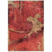 Stamperia A4 Rice Paper - Sir Vagabond in Japan - Red Texture - DFSA4626