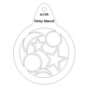 That's Crafty! Round Dinky Stencil - Moon and Stars - TC135