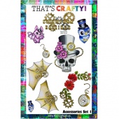 That's Crafty! Clear Stamp Set - Steampunk Darlings Accessories Set 1