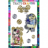 That's Crafty! Clear Stamp Set - Steampunk Darlings Set 4
