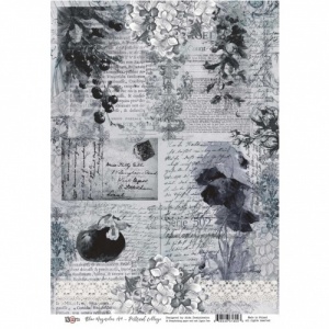 13 Arts A4 Paper Sheet - Blue Magnolia - Postcard Collage