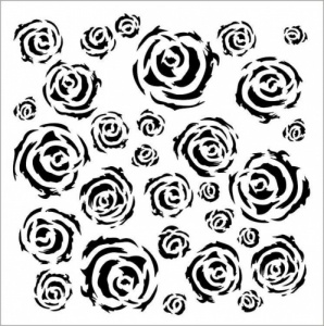13 Arts Stencil - Aqua Flora - Roses
