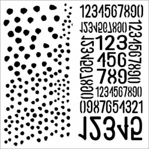 13 Arts Stencil - Aqua Flora - Dots and Numbers