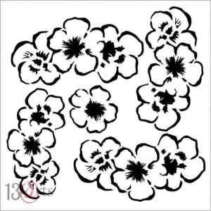13 Arts Stencil - Rose Fields - Flowers #1