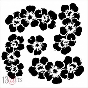 13 Arts Stencil - Rose Fields - Flowers #2