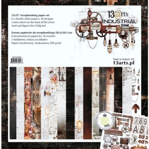 13 Arts 12in x 12in Paper Pack - Industrial Zone