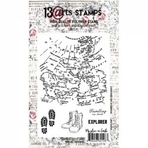 13 Arts A6 Clear Stamp - Travel Map