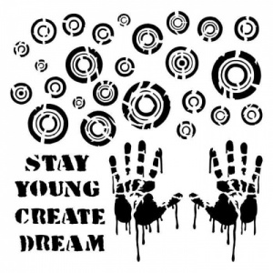 13 Arts Stencil - Young and Free - Stay Young