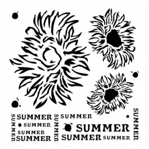 13 Arts Stencil - End of Summer - Summer Flowers