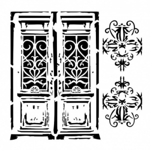 13 Arts Stencil - Bella - Vintage Door