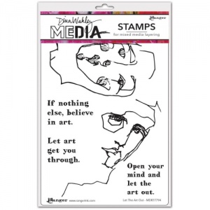 Dina Wakley Media Cling Mount Stamp Set - Let The Art Out