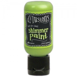 Dylusions Shimmer Acrylic Paint - Fresh Lime - 1oz