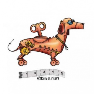 Katzelkraft Unmounted Rubber Stamp - Robot Chien - SOLO-111