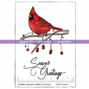 Katzelkraft A6 Unmounted Rubber Stamp Set - Red Cardinal - KTZ301