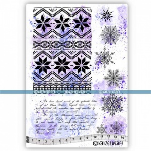 Katzelkraft Unmounted Rubber Stamp Set - Christmas Snowflakes - KTZ282