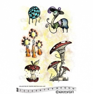 Katzelkraft Unmounted Rubber Stamp Set - Les Herbaliens - KTZ229