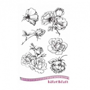 Katzelkraft Unmounted Rubber Stamp Set - Les Roses - KTZ176