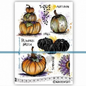 Katzelkraft Unmounted Rubber Stamp Set - Pumpkin Fields - KTZ278