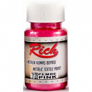 Rich Hobby Metallic Fabric Paint - Pink