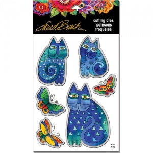 STAMPENDOUS! Laurel Burch Die Set - Indigo Cats