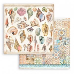 Stamperia Double Sided 12in x 12in Cardstock - Blue Dream - Shells - SBB912