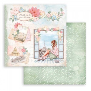 Stamperia Double Sided 12in x 12in Cardstock - Oh La La - Window - SBB928