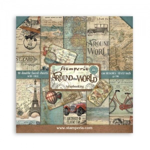 Stamperia Double Sided 12in x 12in Paper Pad - Around the World - SBBL128