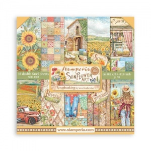 Stamperia Double Sided 8in x 8in Paper Pad - Sunflower Art - SBBS83