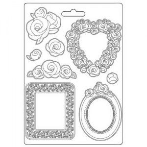 Stamperia A4 Soft Mould - Rose Parfum - Frames and Roses - K3PTA4554