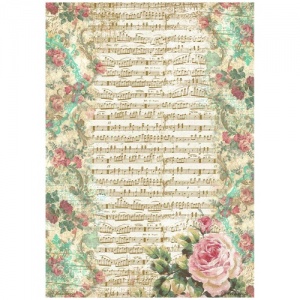 Stamperia A4 Rice Paper - Precious - Music - DFSA4830