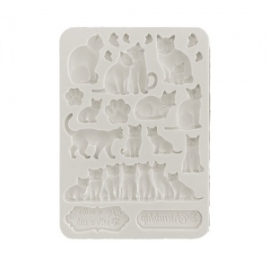 Stamperia A5 Silicone Mould - Orchids And Cats - Cats - KACMA523