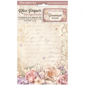 Stamperia A6 Rice Paper Backgrounds - Romance Forever - DFSAK6014