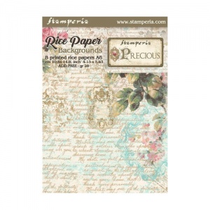 Stamperia A6 Rice Paper Backgrounds - Precious - DFSAK6013