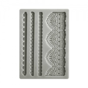 Stamperia A6 Silicone Mould - Sunflower Art - Lace and Border - KACM15