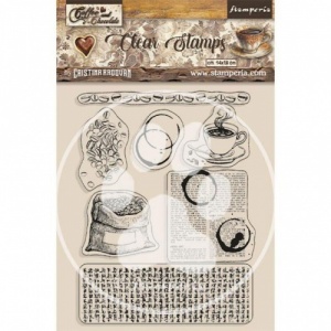 Stamperia Acrylic Stamp Set - Coffee and Chocolate - Coffee Elements - WTK185