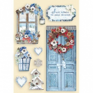 Stamperia Coloured Wooden Shapes - Winter Tales Door and Window - KLSP103