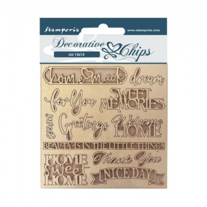 Stamperia Decorative Chips - Casa Granada - Quotes - SCB110
