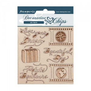 Stamperia Decorative Chips - Oh La La - Live Your Dream - SCB166