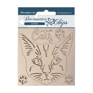 Stamperia Decorative Chips - Provence - Cat - SCB118